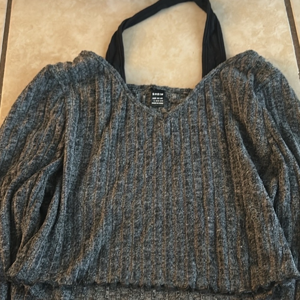 Gray Knit Halter Top